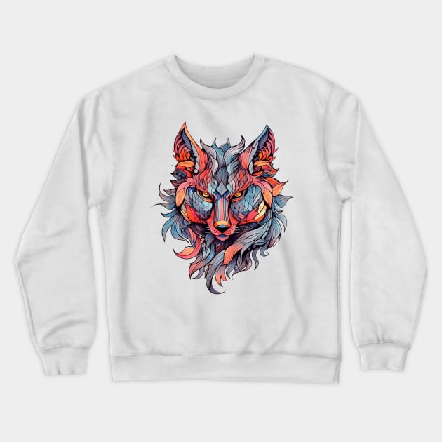 Neo Traditional Fox Crewneck Sweatshirt by FluffigerSchuh